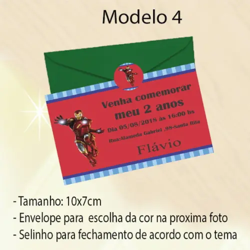 Convite-homem de Ferro