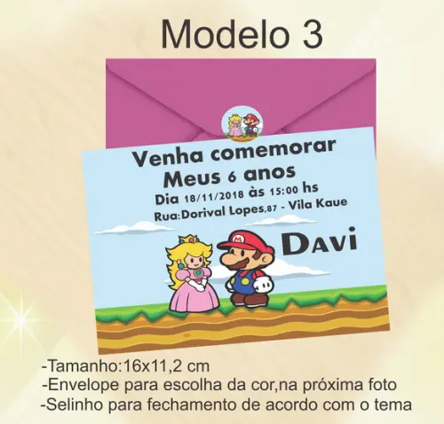 Convite-mario Bros