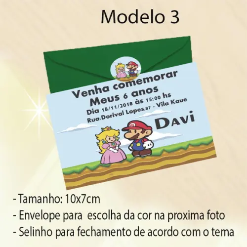 Convite-mario Bros