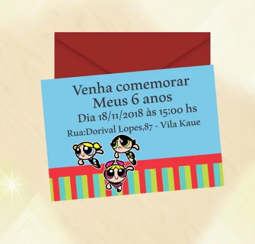 Convite-menina Super Poderosas