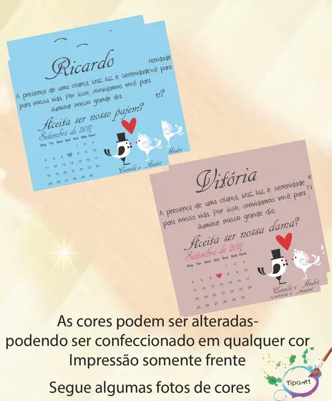 Convite-pajem e Dama + Calendário