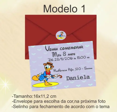Convite-pato Donald