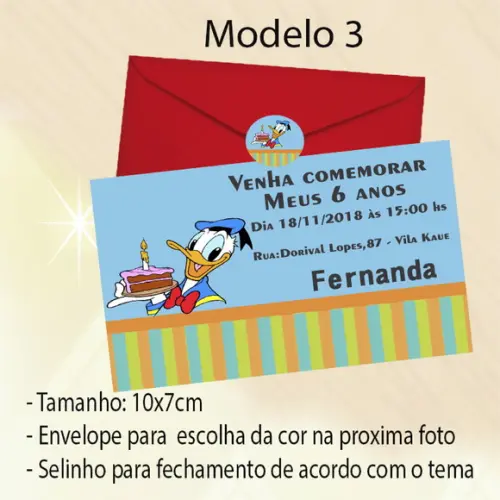 Convite-pato Donald