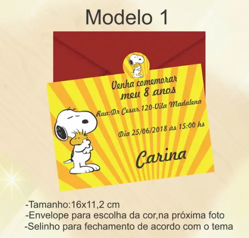 Convite-snoopy