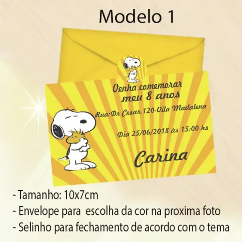 Convite-snoopy