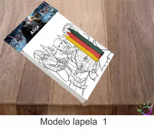 Desenhos de Colorir-(3 Giz de Cera)