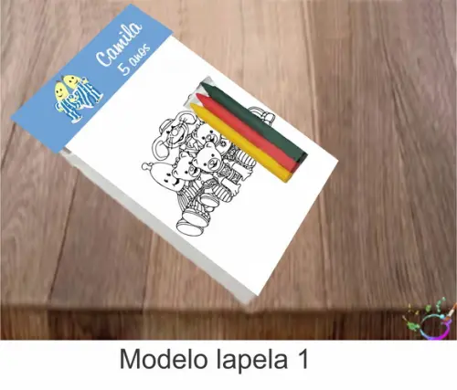 Desenhos de Colorir-(3 Giz de Cera)