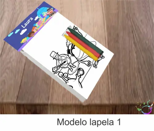 Desenhos de Colorir-(3 Giz de Cera)
