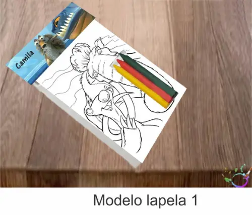 Desenhos de Colorir-(3 Giz de Cera)