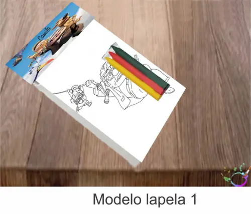 Desenhos de Colorir-(3 Giz de Cera)
