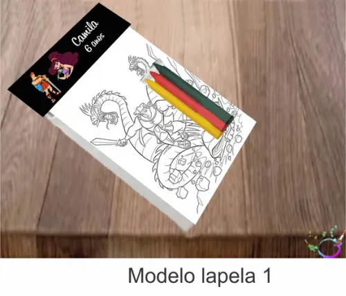 Desenhos de Colorir-(3 Giz de Cera)