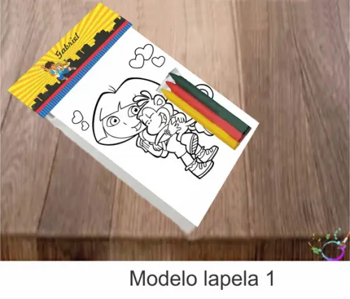 Desenhos de Colorir-(3 Giz de Cera) Dora