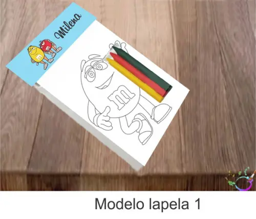 Desenhos de Colorir-(3 Giz de Cera) M&m