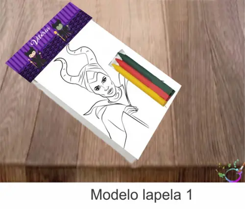 Desenhos de Colorir-(3 Giz de Cera) Malevola