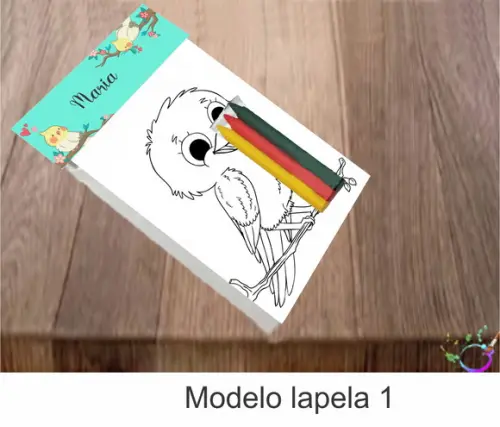 Desenhos de Colorir-(3 Giz de Cera) Pássaros