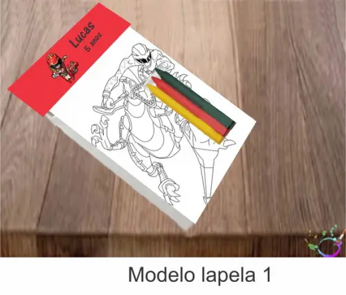 Desenhos de Colorir-(3 Giz de Cera)-power Rangers Dino Charg