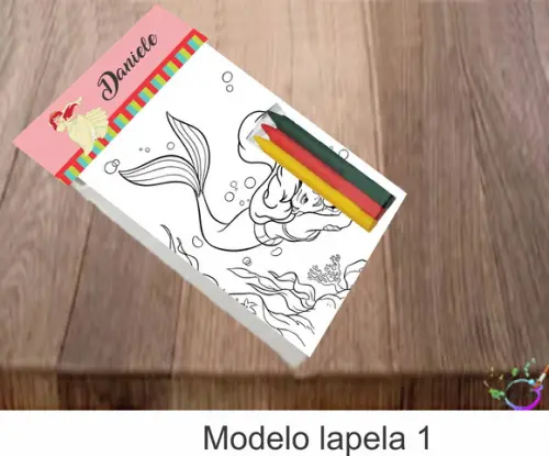 Desenhos de Colorir-(3 Giz de Cera)ariel