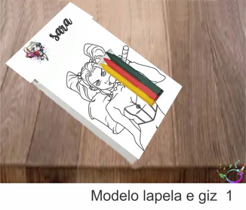 Desenhos de Colorir-(3 Giz de Cera)arlequina