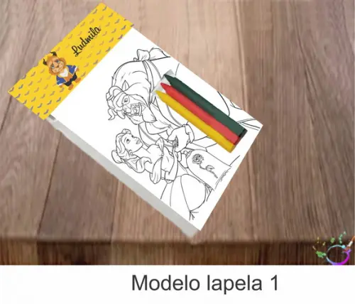 Desenhos de Colorir-(3 Giz de Cera)bela e a Fera