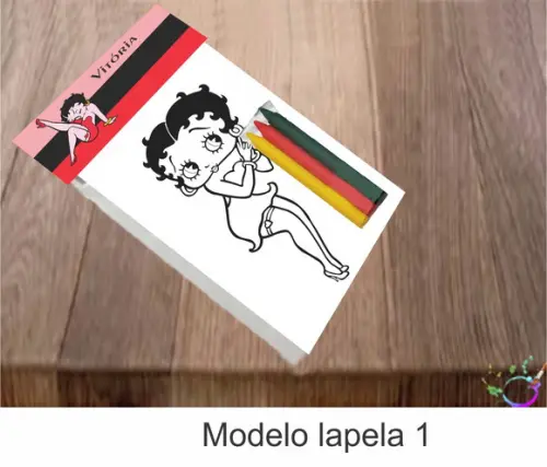 Desenhos de Colorir-(3 Giz de Cera)betty Boop
