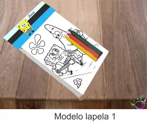 Desenhos de Colorir-(3 Giz de Cera)bob Esponja