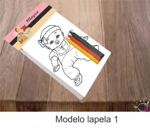 Desenhos de Colorir-(3 Giz de Cera)boneca