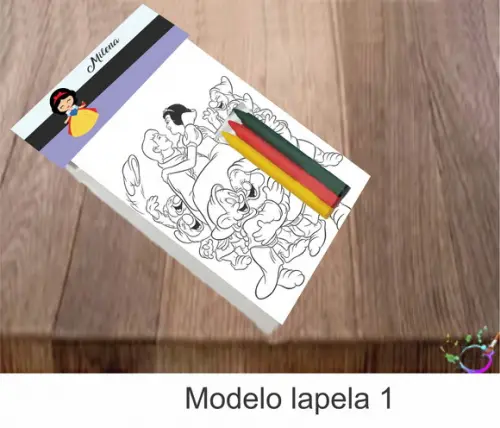 Desenhos de Colorir-(3 Giz de Cera)branca de Neve