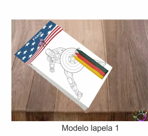 Desenhos de Colorir-(3 Giz de Cera)capitão America