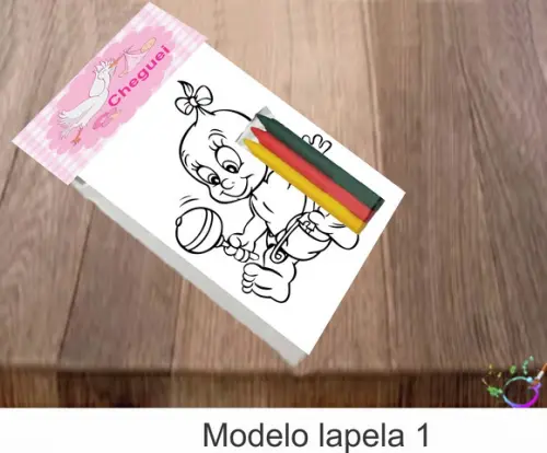 Desenhos de Colorir-(3 Giz de Cera)chá de Bebê