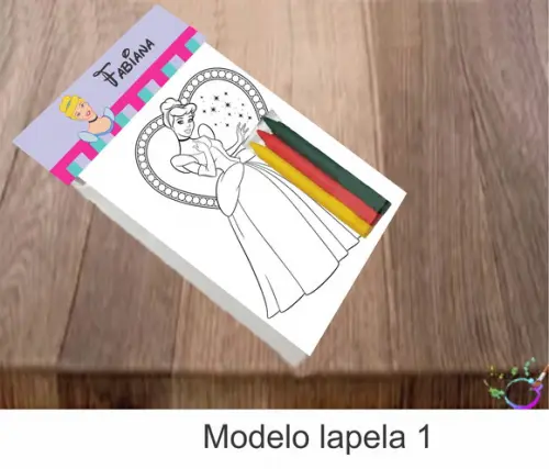 Desenhos de Colorir-(3 Giz de Cera)cinderela