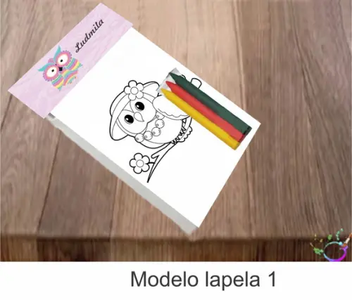 Desenhos de Colorir-(3 Giz de Cera)coruja