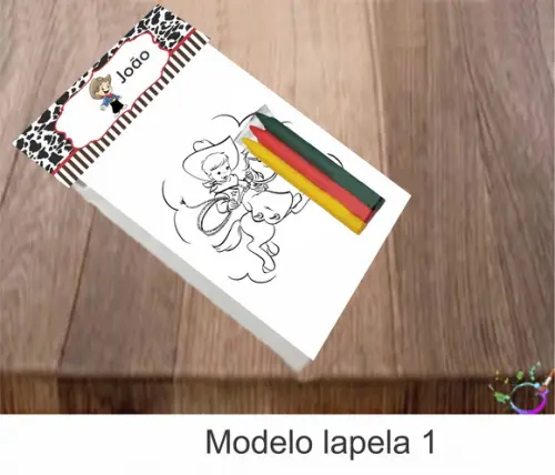 Desenhos de Colorir-(3 Giz de Cera)cowboy