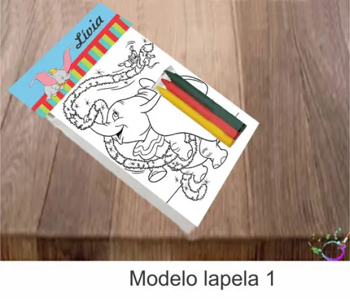 Desenhos de Colorir-(3 Giz de Cera)dumbo