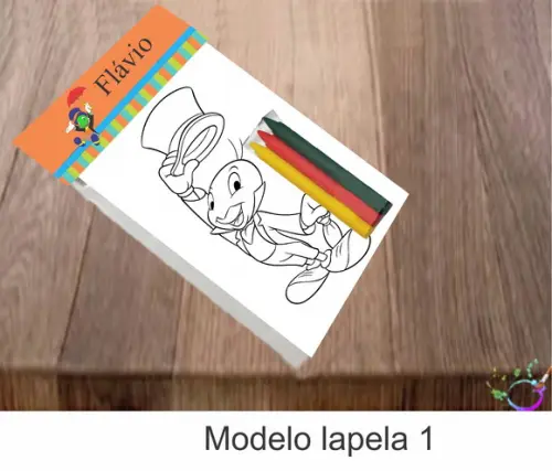 Desenhos de Colorir-(3 Giz de Cera)grilo Falante