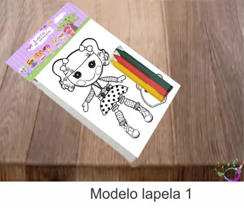 Desenhos de Colorir-(3 Giz de Cera)lalaloopsy