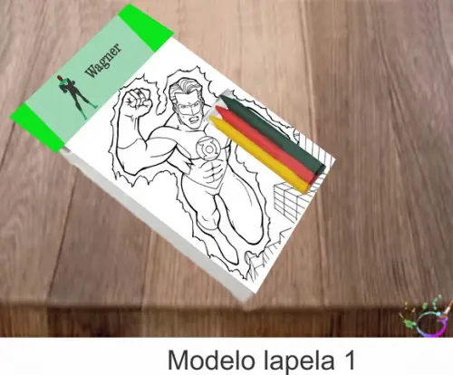 Desenhos de Colorir-(3 Giz de Cera)lanterna Verde