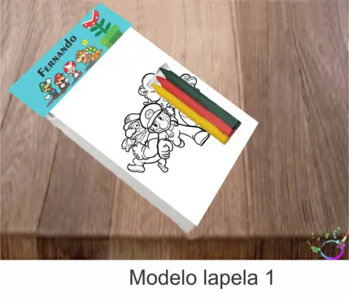 Desenhos de Colorir-(3 Giz de Cera)mario Bros
