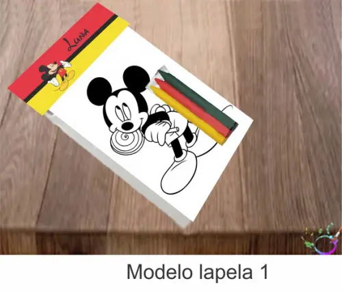 Desenhos de Colorir-(3 Giz de Cera)mickey