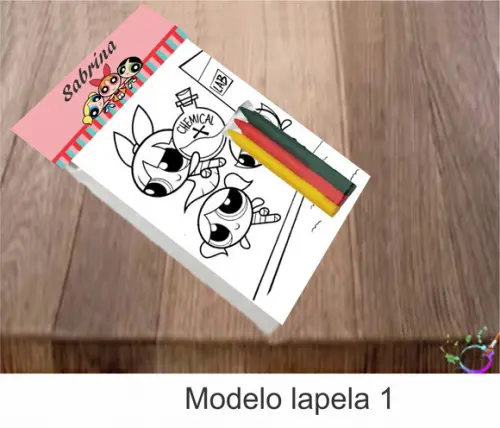Desenhos de Colorir-(3 Giz de Cera)menina Super Poderosas