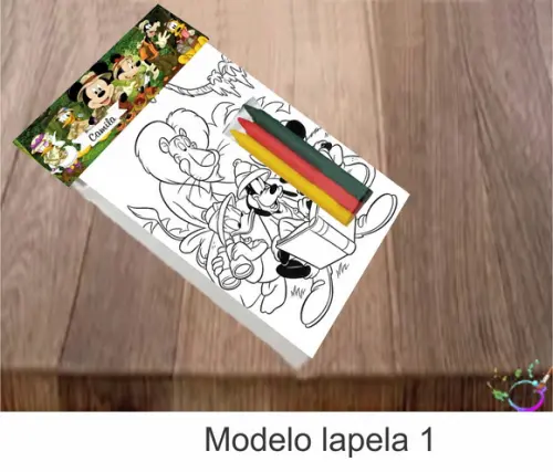 Desenhos de Colorir-(3 Giz de Cera)mickey Safari