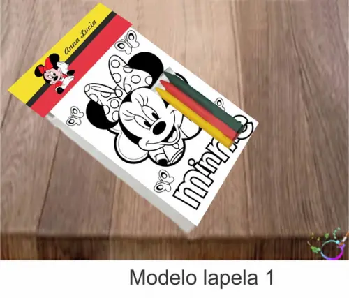 Desenhos de Colorir-(3 Giz de Cera)minnie