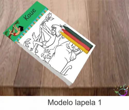 Desenhos de Colorir-(3 Giz de Cera)mogli