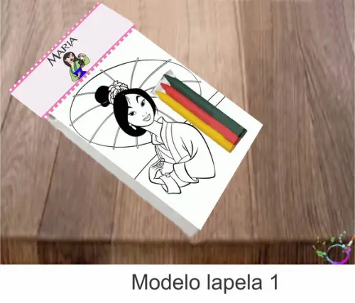 Desenhos de Colorir-(3 Giz de Cera)mulan