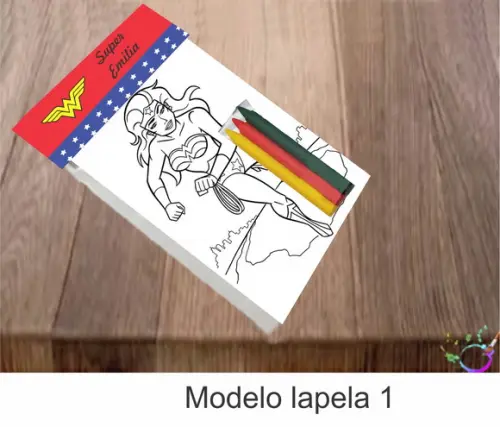Desenhos de Colorir-(3 Giz de Cera)mulher Maravilha