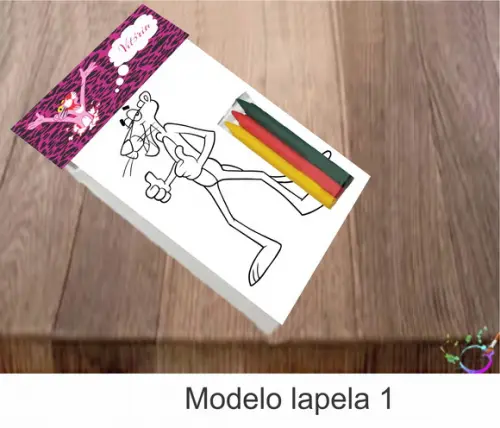 Desenhos de Colorir-(3 Giz de Cera)pantera Cor de Rosa