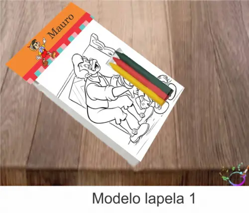 Desenhos de Colorir-(3 Giz de Cera)pinóquio
