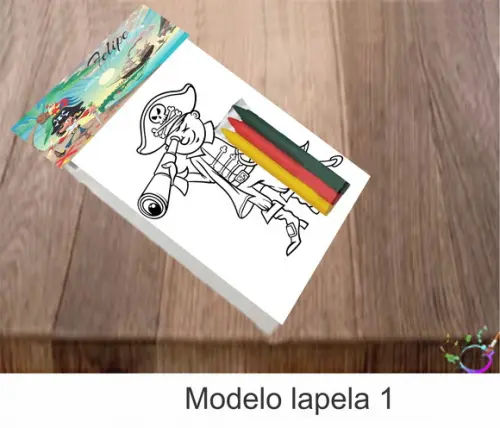 Desenhos de Colorir-(3 Giz de Cera)pirata