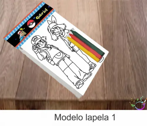 Desenhos de Colorir-(3 Giz de Cera)pokemon