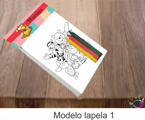 Desenhos de Colorir-(3 Giz de Cera)pooh
