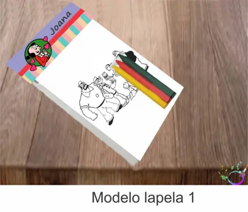 Desenhos de Colorir-(3 Giz de Cera)popai